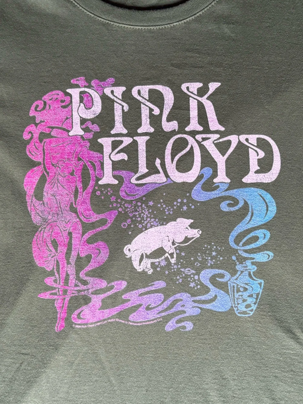 Pink Floyd Graphic Tee- Size XL- Green Band Rock Tee - Picture 4 of 11